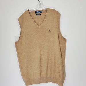 Polo Ralph Lauren Tan Pima Cotton Vest, Size XLT